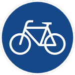 Benutzungspflichtiger Radweg (Verkehrszeichen 237, Quelle: Wikipedia)