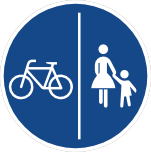 Getrennter Rad- und Gehweg (Verkehrszeichen 241, Quelle: Wikipedia)